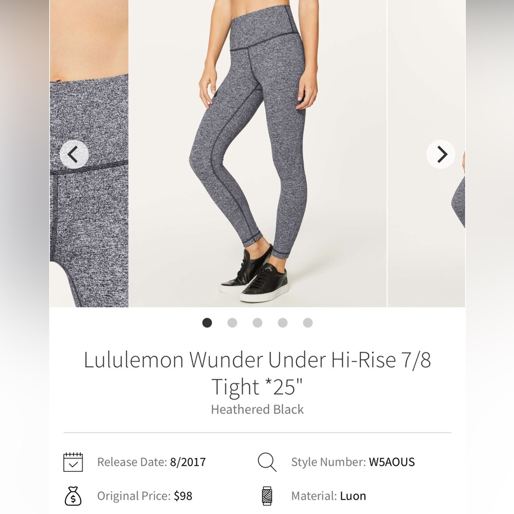 Lululemon Wunder Under Hi-Rise 7/8 Tight *25"